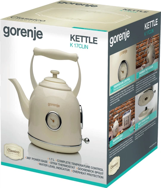 Електрочайник Gorenje K17CLIN Ivory - зображення 5