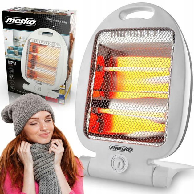 Кварцовий обігрівач Mesko 800W Белый - изображение 10
