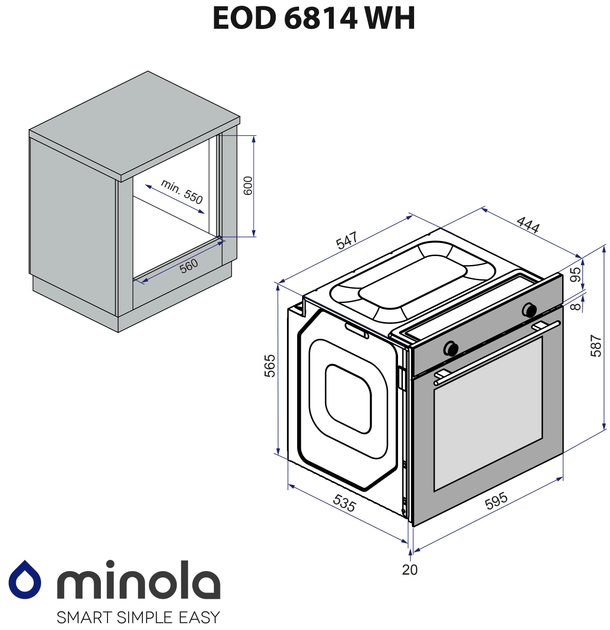 Духова шафа електрична Minola EOD 6814 WH - зображення 14