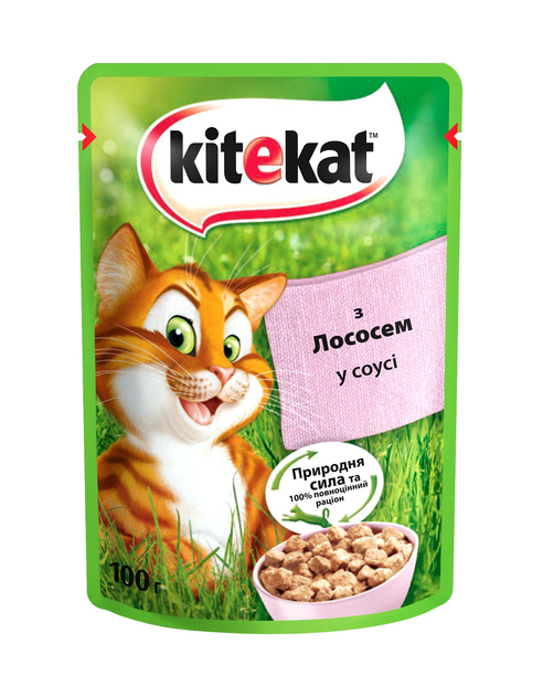 Упаковка влажного корма для кошек Kitekat с лососем в соусе 24 шт по ...
