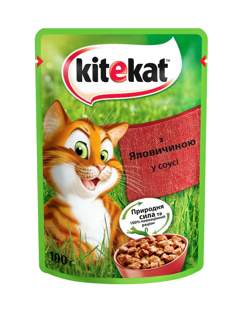 Упаковка влажного корма для кошек Kitekat с говядиной в соусе 24 шт по ...