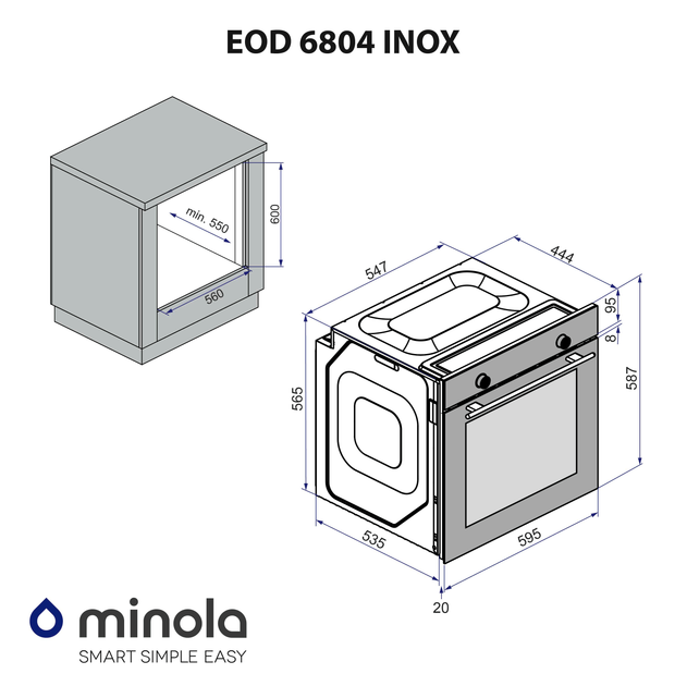 Духова шафа електрична Minola EOD 6804 INOX - зображення 14