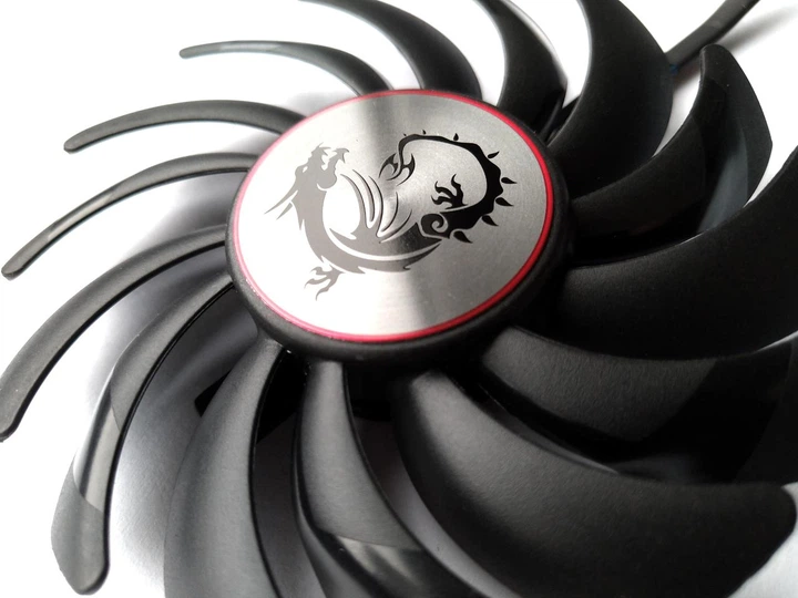 Вентилятор кулер для видеокарты MSI GTX 1060 1070 Ti 1080Ti RX 470 480 570 580 Gaming (orgnl) PowerLogic PLD10010B12HH (PLD10010S12HH) комплект 2 шт (№121.9) - изображение 2