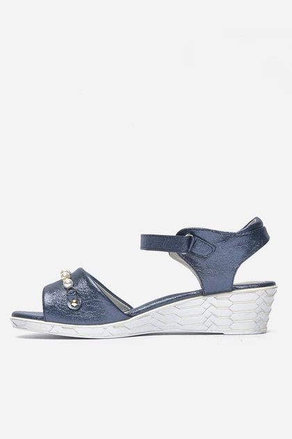 Босоножки детские темно-синего цвета Без бренда размер 34 (155640) - Фото 2 Босоножки детские темно-синего цвета Без бренда размер 34 (155640) - изображение 2