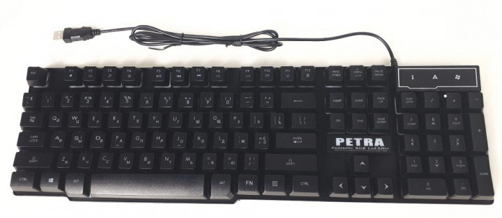 Комплект проводная клавиатура игровая LED и мышь PETRA MK1 6965 Black - изображение 4