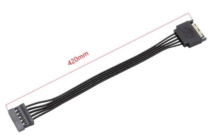 Переходник удлинитель 42 см 15 pin SATA->SATA кабель питания САТА ...