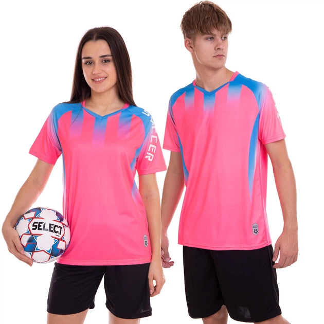 Форма футбольная Zelart Action 8831 размер 3XL (52-54) рост 180 см Pink-Blue-Black - изображение 4