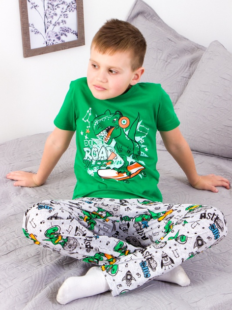 Акція на Піжама дитяча (футболка + штани) Носи Своє 6376-002-33-4 116 см Діно (зелений) (p-10204-109016) від Rozetka