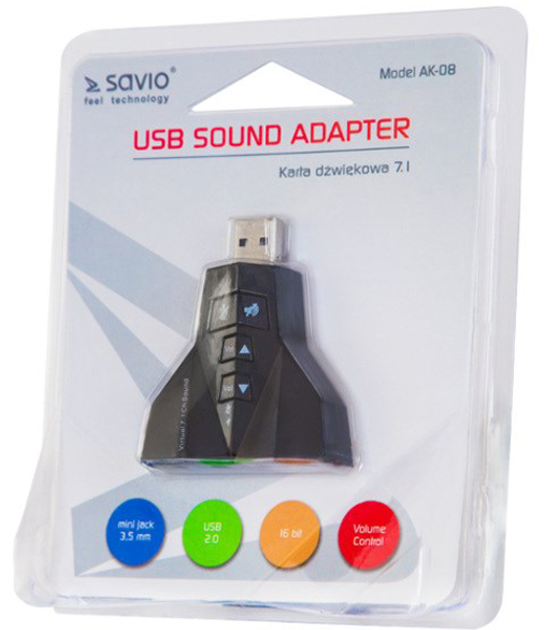 Karta dźwiękowa Savio AK-08 7.1 USB - obraz 2