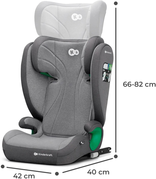 Автокресло Kinderkraft Junior Fix 2 i-Size Rocket Grey (KCJUFI20GRY0000) (5902533921577) - изображение 8