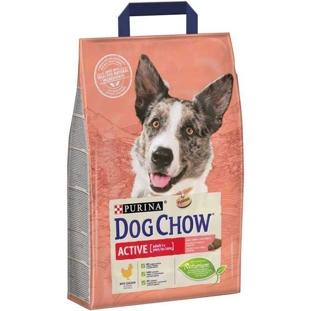 Dog Chow Adult Active - Сухий корм з куркою для активних дорослих собак 2,5 кг (7613034487858) - Фото 1 Dog Chow Adult Active - Сухий корм з куркою для активних дорослих собак 2,5 кг (7613034487858) - зображення 1