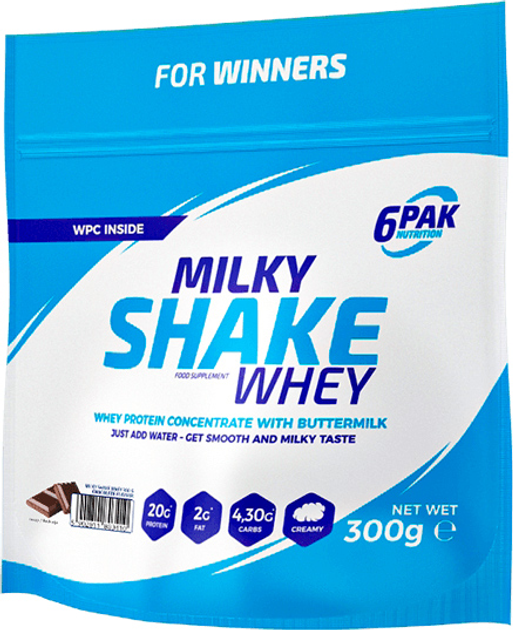 Білкова добавка 6PAK Milky Shake Whey 300 г Шоколад (5902811803410) - зображення 1