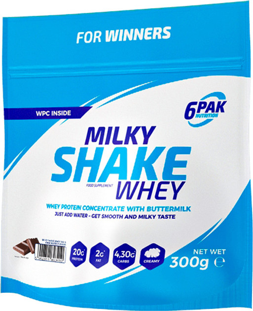 Odżywka białkowa 6PAK Milky Shake Whey 300g Chocolate (5902811803410) - obraz 1