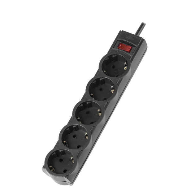Мережевий фільтр 2 м, 5 розеток з вимикачем, LogicPower PREMIUM LP-X5 чорний (3520Вт) - изображение 3