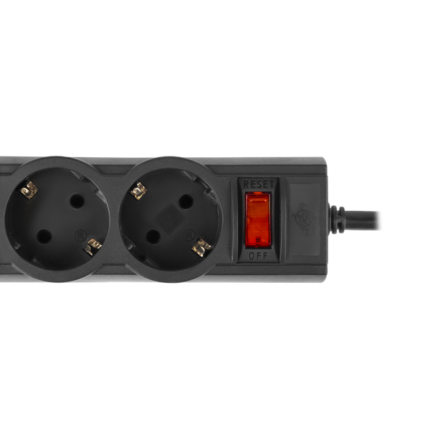 Мережевий фільтр 2 м, 5 розеток з вимикачем, LogicPower PREMIUM LP-X5 чорний (3520Вт) - изображение 4