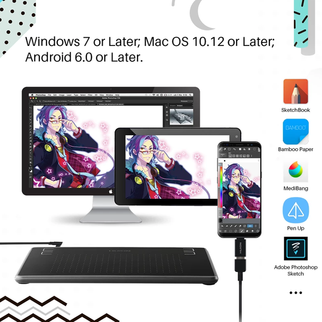 Графический планшет HUION H430P для рисования – фото, отзывы ...