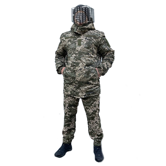 Куртка зимова флісова Бушлат Софтшелл водонепроникна 60 Піксель армійська військова тактична - зображення 1