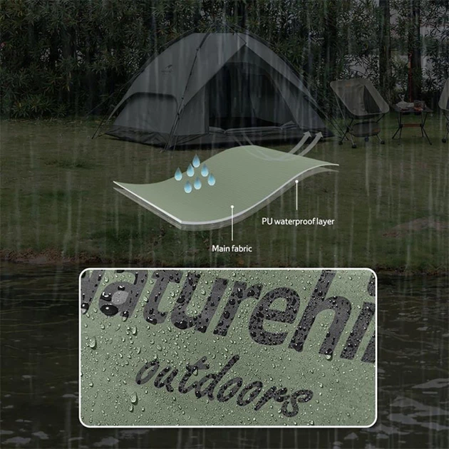Палатка трехместная автоматическая Naturehike NH21ZP008 Темно-зеленая (6927595777893) - изображение 4
