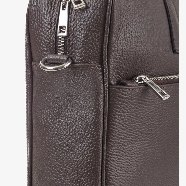 Сумка мужская кожаная портфель большой на молнии InBag Briefcase m01287_f Коричневый - изображение 6