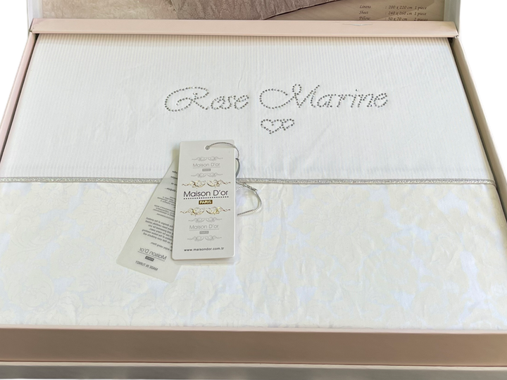 Комплект постельного белья Maison D'or Rose Marine White сатин 220-160*2 см белый - изображение 3