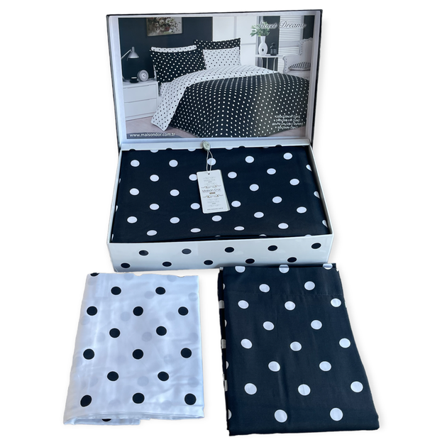 Комплект постільної білизни Maison D'or Sweet Dreams Dk.Grey сатин 220-200 см чорний - зображення 2