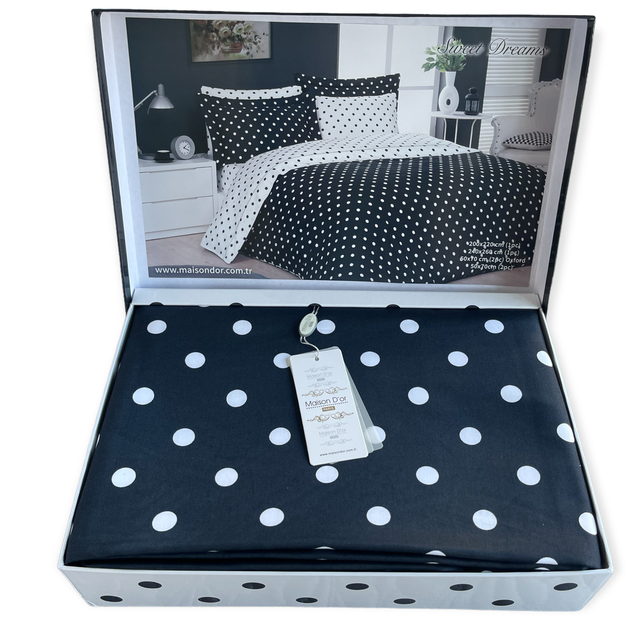 Комплект постільної білизни Maison D'or Sweet Dreams Dk.Grey сатин 220-200 см чорний - зображення 3