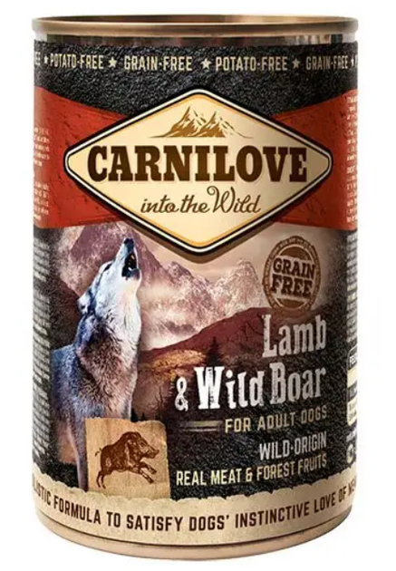 Вологий корм для собак Carnilove Lamb & Wild Boar 400 г (ягня та кабан) 100131/529315 - Фото 1 Вологий корм для собак Carnilove Lamb & Wild Boar 400 г (ягня та кабан) 100131/529315 - изображение 1