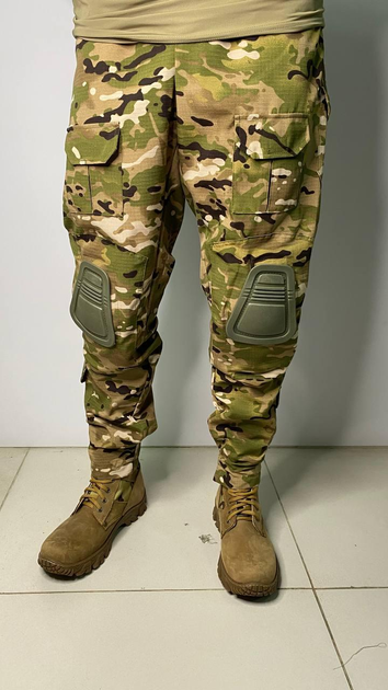 Тактические штаны с наколенниками мультикам рип-стоп 46 (S) - изображение 2