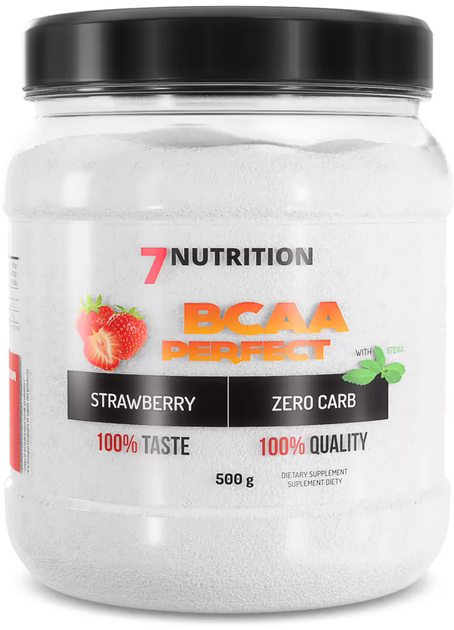 Aminokwas 7Nutrition BCAA Perfect 500 g Jar Strawberry (5903111089474) - obraz 1