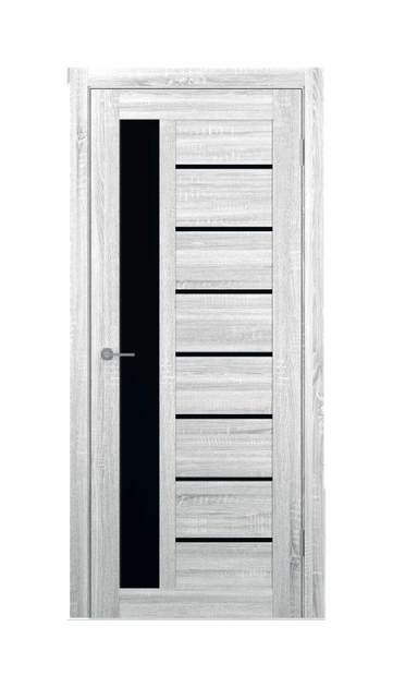 Двері міжкімнатні VILLA DOORS М004 Колір Sonoma Light Чорне скло 600 - зображення 1