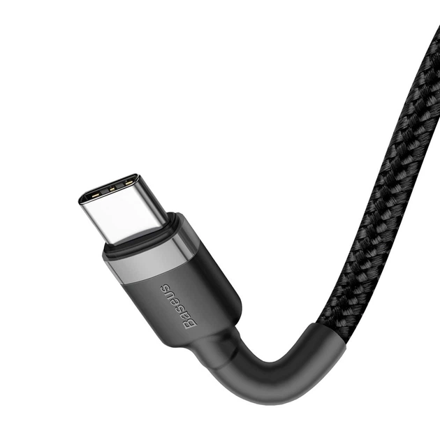 Кабель Baseus Cafule USB-C to USB-C 1m Black/Grey (CATKLF-GG1) - Фото 6 Кабель Baseus Cafule USB-C to USB-C 1m Black/Grey (CATKLF-GG1) - изображение 6