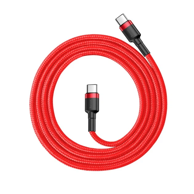 Кабель Baseus Cafule USB-C to USB-C 1m Red (CATKLF-G09) - Фото 2 Кабель Baseus Cafule USB-C to USB-C 1m Red (CATKLF-G09) - изображение 2
