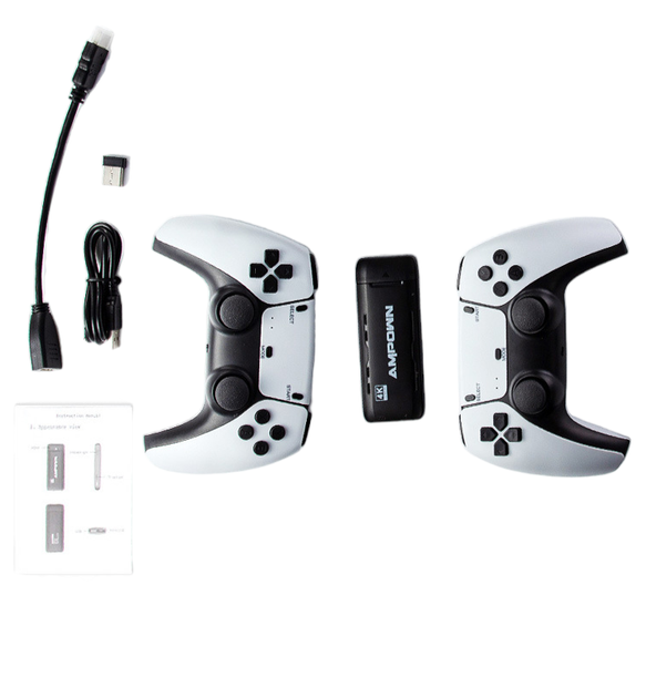 Игровая HDMI консоль приставка беспроводная портативная эмулятор PSP, N64, PS1 с картой памяти на 64 Гб 10000 игр (474508-Prob) Белая - изображение 4
