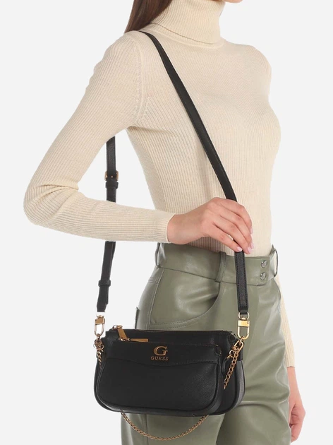 Сумка кросс-боди женская GUESS NELL DOUBLE POUCH CROSSBODY HWVB8678700-BLA Черная (800070292920) - Фото 5 Сумка кросс-боди женская GUESS NELL DOUBLE POUCH CROSSBODY HWVB8678700-BLA Черная (800070292920) - изображение 5