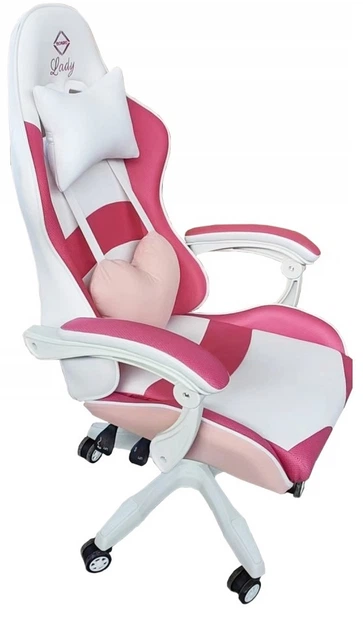 Крісло геймерське Bonro Lady 807 рожево-біле (42300098) - зображення 6