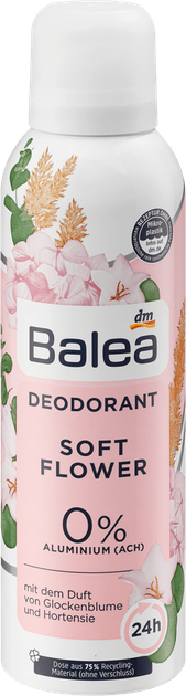Дезодорант жіночий Balea Soft Flower 0% Aluminium 200мл - Фото 1 Дезодорант жіночий Balea Soft Flower 0% Aluminium 200мл - зображення 1