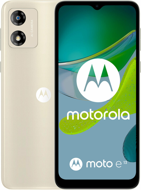 Мобільний телефон Motorola Moto E13 2/64GB Creamy White (PAXT0038PL) (без зарядного пристрою) - зображення 1