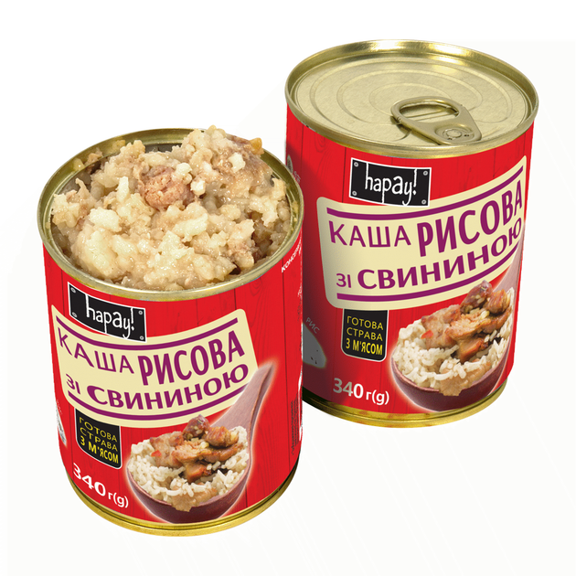 Каша рисова Hapay зі свининою 340 г - изображение 2