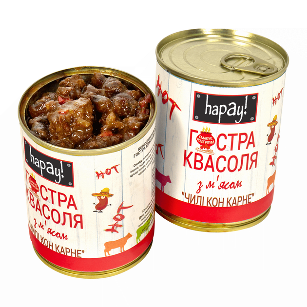 Гостра квасоля з м’ясом Hapay Чилі Кон Карне 340 г - изображение 2