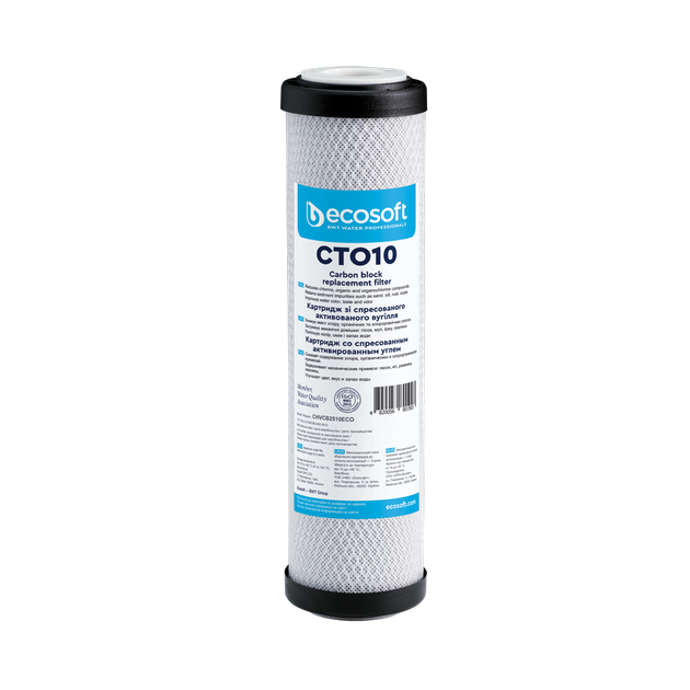 Картридж зі спресованого активованого вугілля Ecosoft CTO10 2,5"х10" - Фото 1 Картридж зі спресованого активованого вугілля Ecosoft CTO10 2,5"х10" - зображення 1