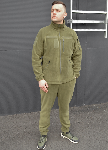 Флісовий костюм з липучками тактичний Хакі 50 (id291r50) - изображение 1
