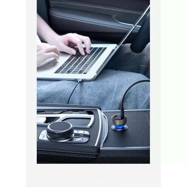 Автомобильное зарядное устройство Baseus Particular Digital Display QC+PPS Dual Quick Charger Car Charger 65W Shallow tarnish CCKX-C0A - изображение 5