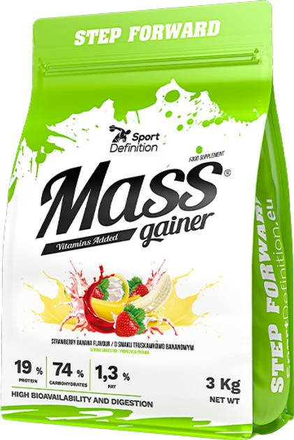 Sport Definition Mass Gainer 3000 g Banana-Strawberry (5902811815574) - obraz 1