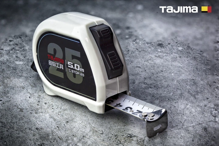 Рулетка строительная TAJIMA SIGMA SS2550 5 м усиленная лента с автостопом 1001-2434 - изображение 2