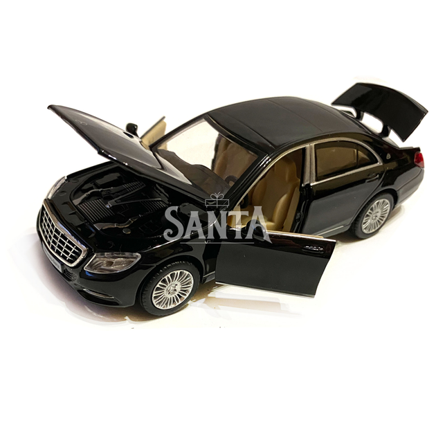 Игрушечная машинка металлическая Mercedes-Bens S 600 (Мерседес-Бенц S 600) «Автопром», черная, батар., свет, звук, откр.двери, от 3 лет, 15*5*4 (68401) - изображение 5