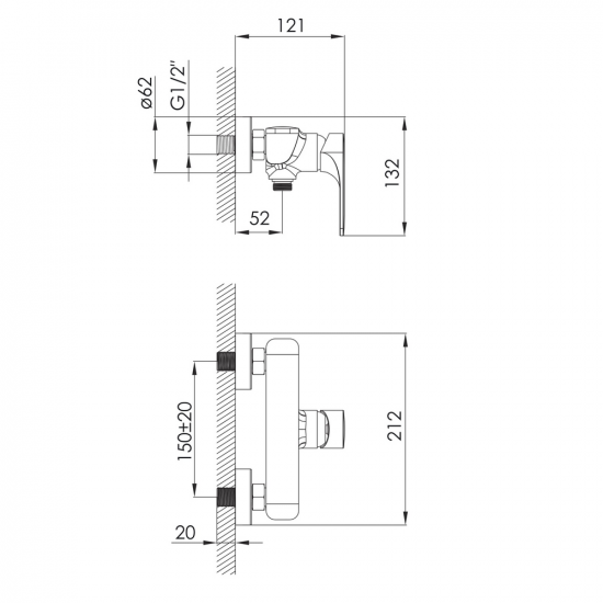 Смеситель для душа IMPRESE LEDNICE f03307901BA - изображение 2