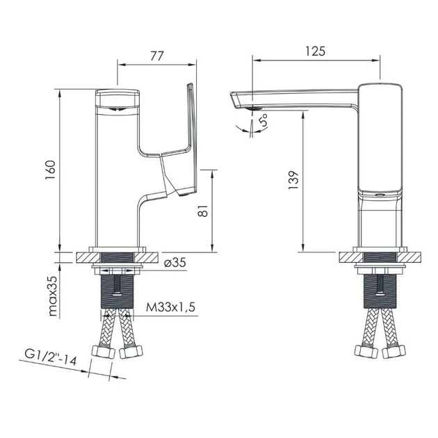 Смеситель для умывальника IMPRESE GRAFIKY ZMK061901012, хром - изображение 2