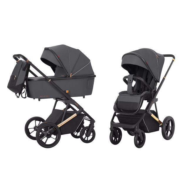 Коляска универсальная 2 в 1 CARRELLO Sigma CRL-6509 Stone Grey с дождевиком + 2 чехла на ножки и рюкзак для мамы - Фото 1 Коляска универсальная 2 в 1 CARRELLO Sigma CRL-6509 Stone Grey с дождевиком + 2 чехла на ножки и рюкзак для мамы - изображение 1