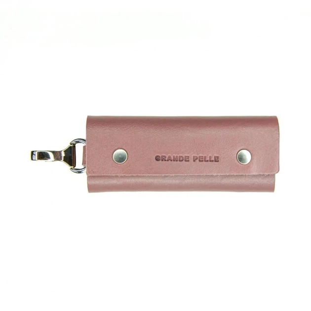 Ключница на кнопках, глянец, Grande Pelle 405665 пудровая - Фото 1 Ключница на кнопках, глянец, Grande Pelle 405665 пудровая - изображение 1