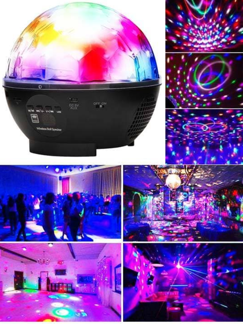 Аккумуляторный Bluetooth Диско шар с пультом управления DMX-512 Crystal Magic Черный - Фото 4 Аккумуляторный Bluetooth Диско шар с пультом управления DMX-512 Crystal Magic Черный - изображение 4